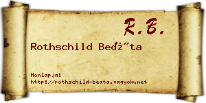Rothschild Beáta névjegykártya