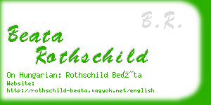beata rothschild business card